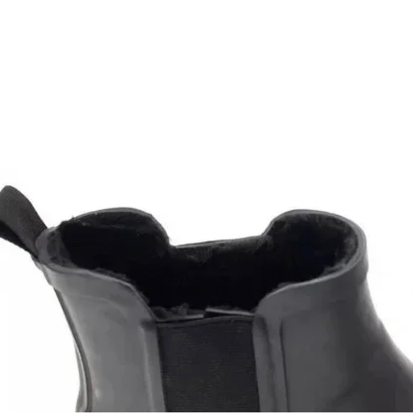chooka LADIES WATERPROOF Black FAUX FUR LINED RUBBER RAIN BOOT - Picture 5 of 7